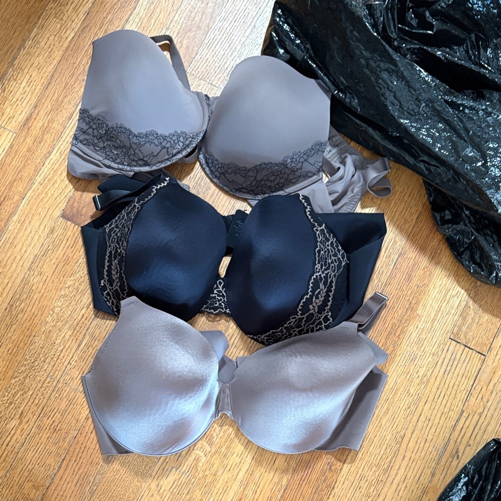 Soma Chic Lace Bra Set - Black and Taupe